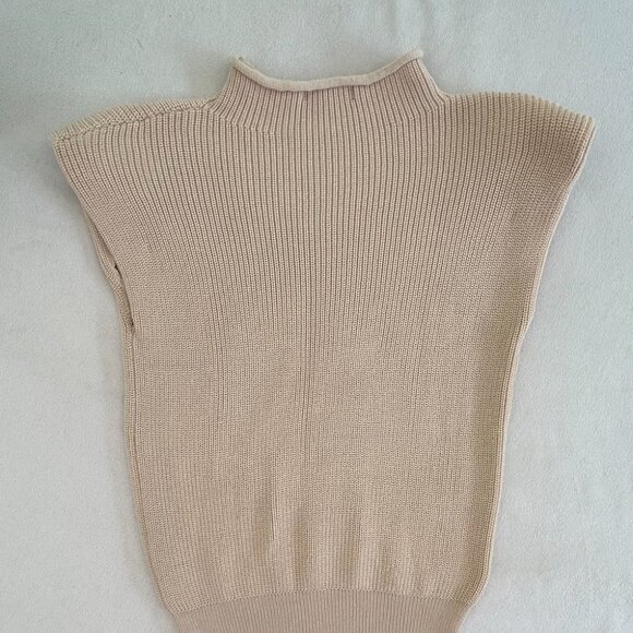 XXXiticat Capped Sleeve Sweater Vest Mock Turtle Knit Pullover Tank Shirt S M - Picture 3 of 9